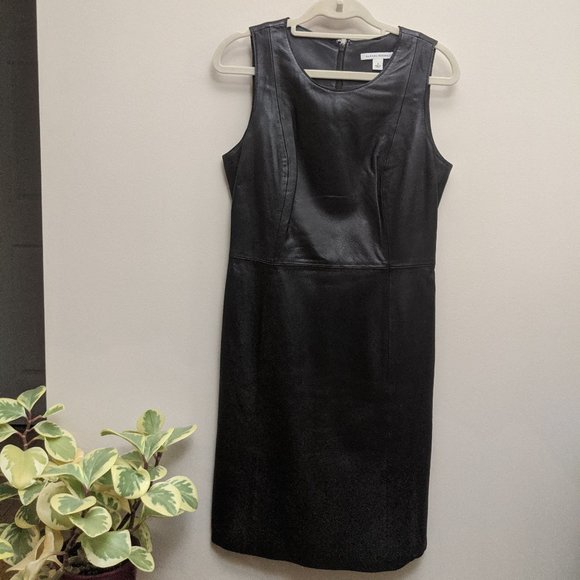Banana Republic | Black Leather Sheath Dress - Picture 1 of 5
